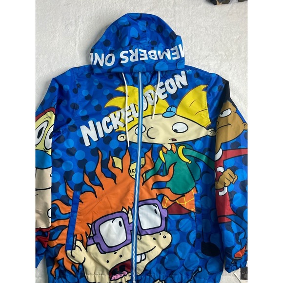 Members Only Other - Members Only x Nickelodeon Windbreaker Jacket Mens XL Blue Rugrats HeyArnold NEW